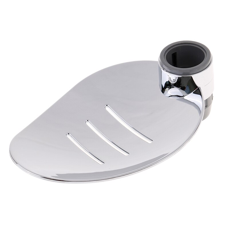 Verstelbare ABS Zeepbakje Houder Douche Staaf Dia Badkamer Gadget Zeep Pallet Douche Staaf Dia Bar Douche Rail Zeepbakje doos: Silver