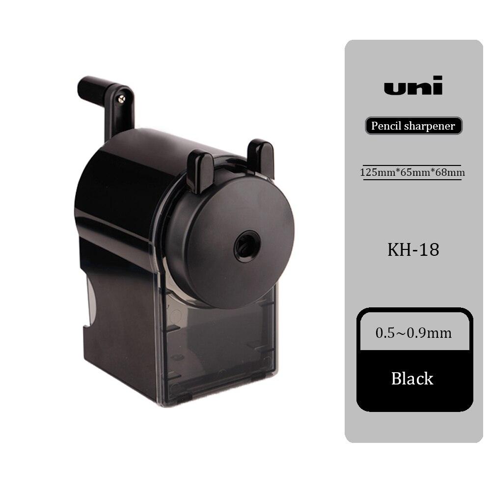 UNI Sacapuntas de lápiz mano manivela KH-20 /18 tamaño medio lápiz ajustable sacapuntas longitud de aleación de sacapuntas de Estudiante: KH-18 black