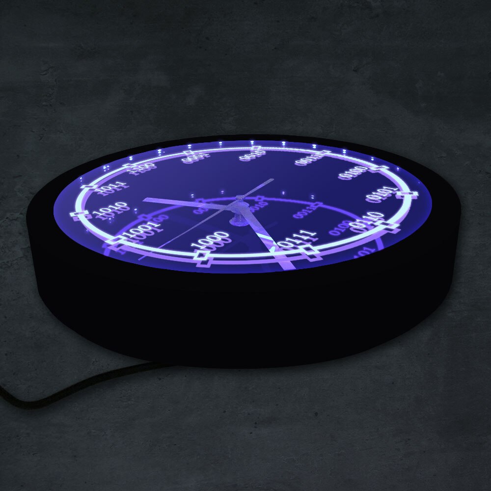 Reloj de pared decorativo de código binario para profesores, pulsera de pared con luz LED de fondo, señal de neón, LED, números de matemáticas, Equation, educativos