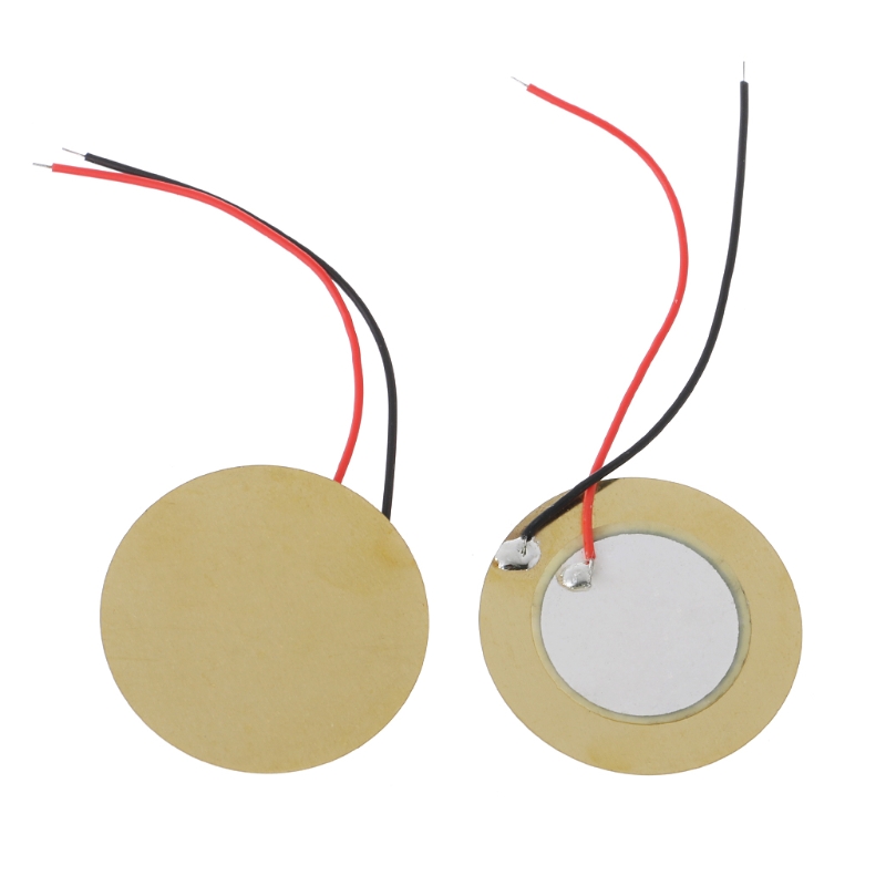 10pcs 35mm Piezo Elements buzzer Sounder Sensor Trigger Drum Disc+ wire copper