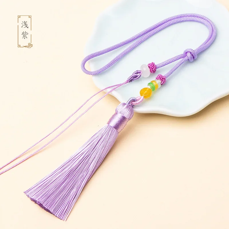 Hermosas borlas, flecos de hilo de poliéster, colgantes decorativos, adornos artesanales, llavero DIY, accesorios de cortina: Lila
