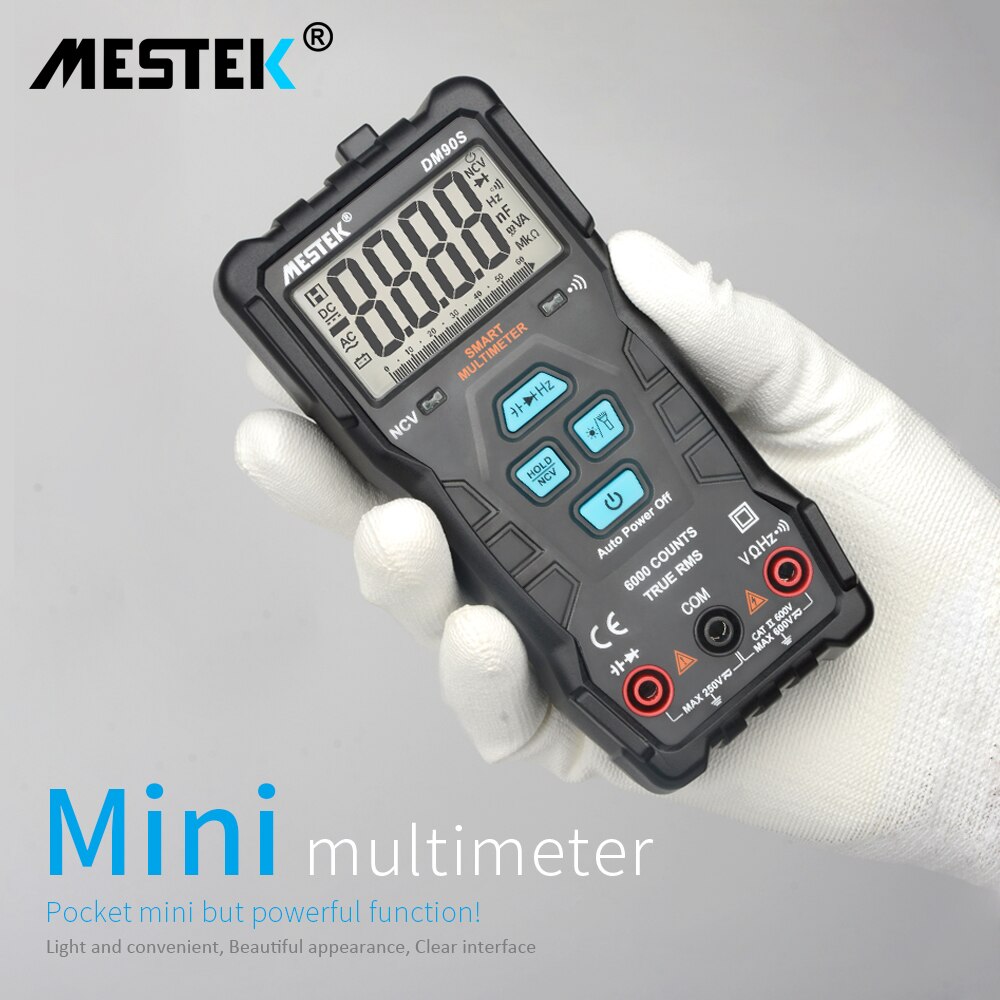 MESTEK DM90S High-speed full intelligent multimeter NCV True RMS digital automatic anti-burning portable universal multimeter