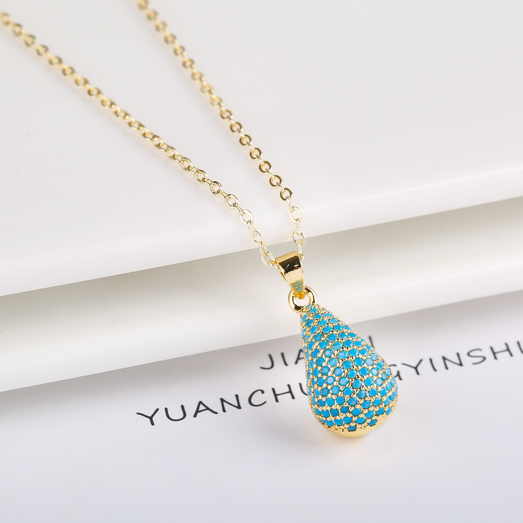 Pendientes clásicos de circonia para mujer, aretes de gota de agua a la , temperamento para mujer, joyería para y boda,: COLOR ORO ROSADO