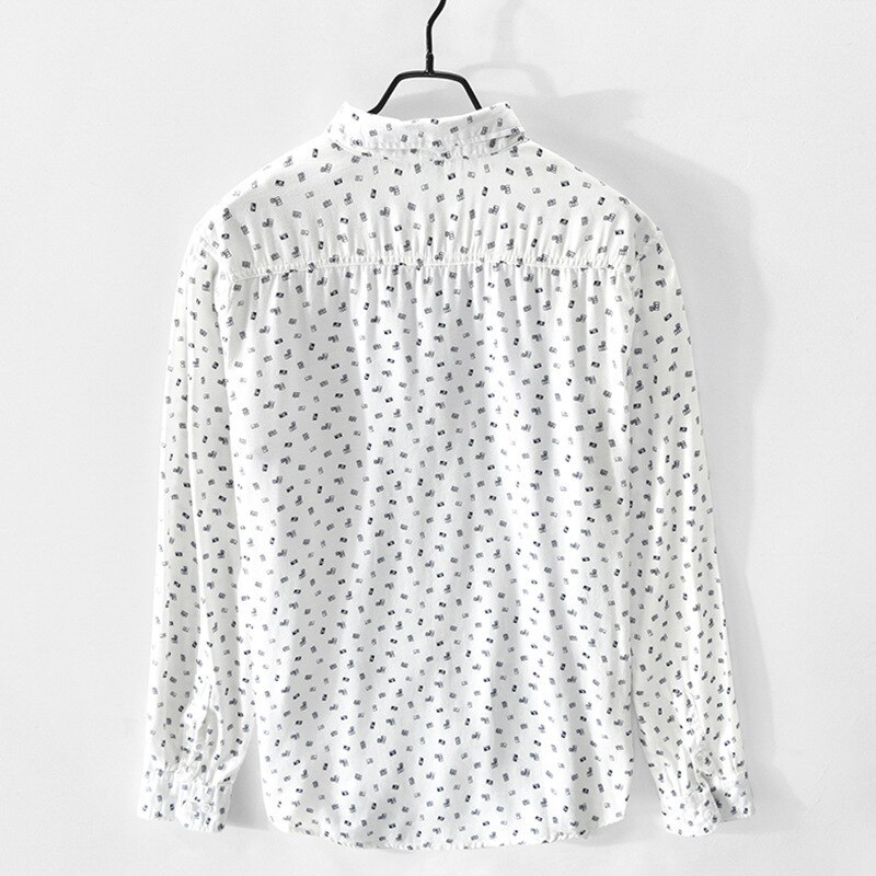 Männer Polka Dot Floral Casual Langarm Revers Hemd Strickjacke