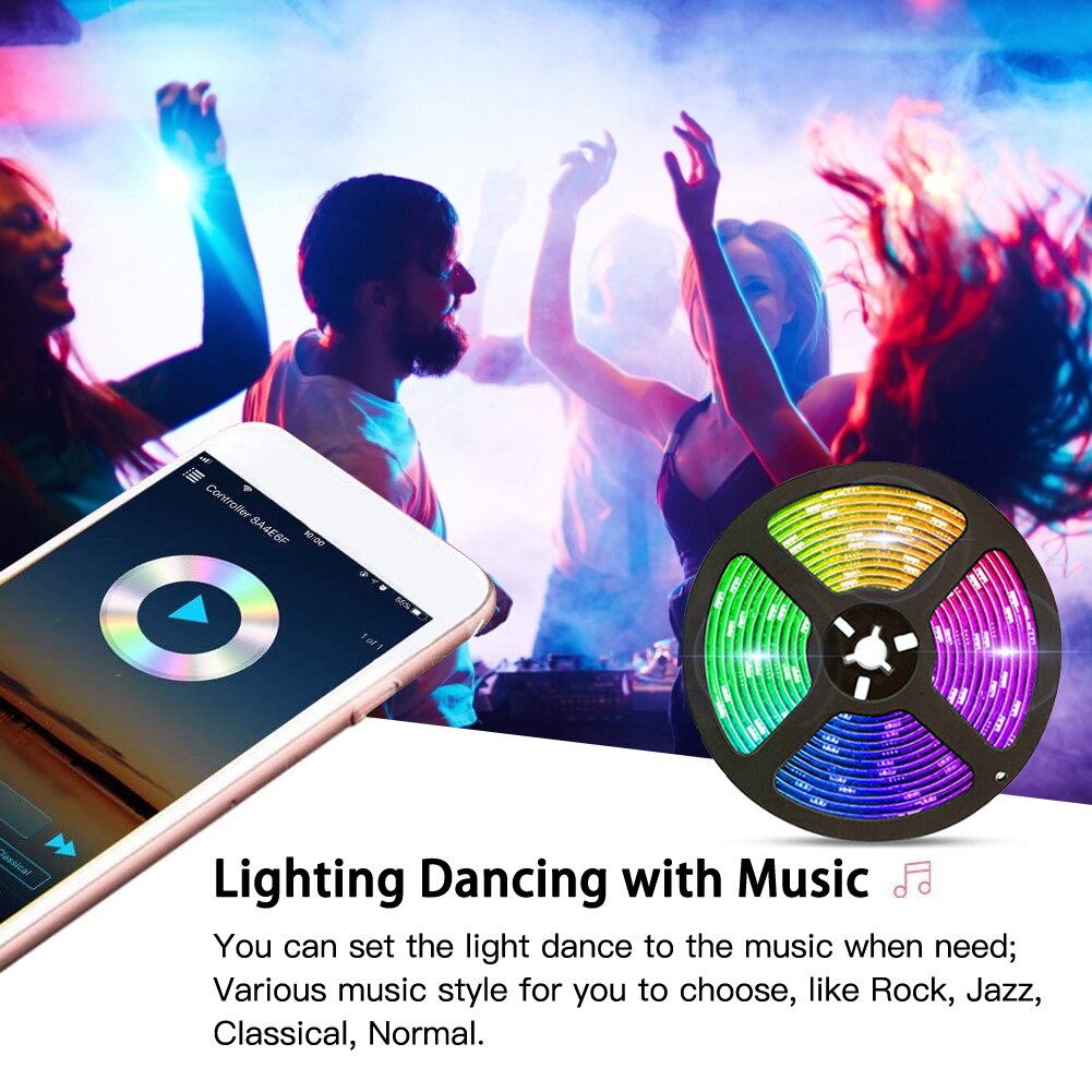 WiFi Smartphone APP Control DC5-28V (Magie home) unterstützung Android/IOS System RGB 5050 LED Streifen Licht Alexa Google Hause