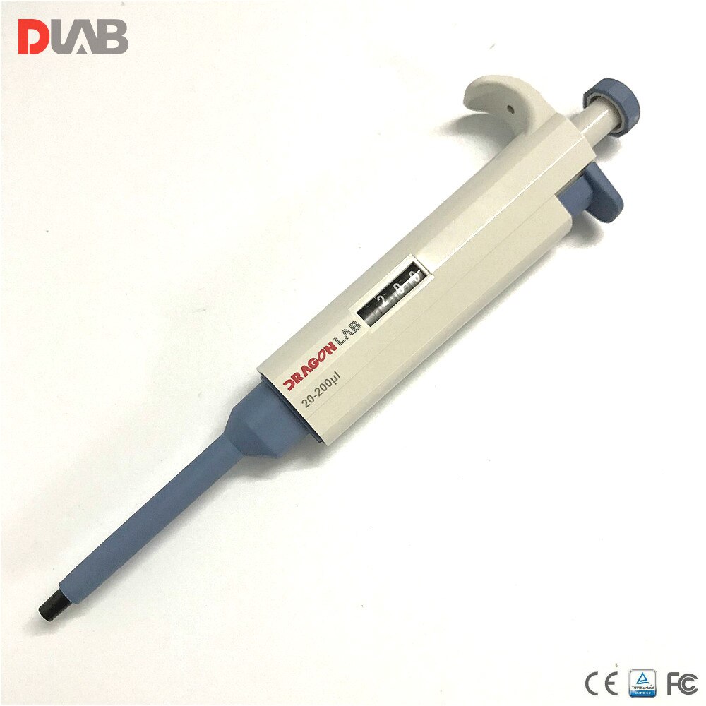 DLab Pipettor Single-channel Adjustable Volume Mechanical Pipette-TopPette Dragon lab Pipettor Pipet 200-1000ul Come With Tips