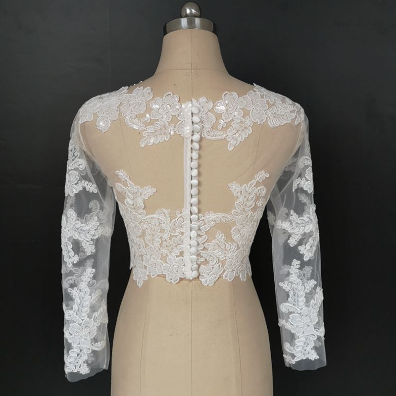 Brude brudekjole hvit brudekjole bryllup cape blonder bolero de mariage dentelle