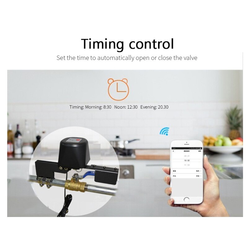 Tuya WiFi Smart Water Valve Wireless Control Gas Water Valve Smart Home Automation Control Valve Work With Alexa Google Home