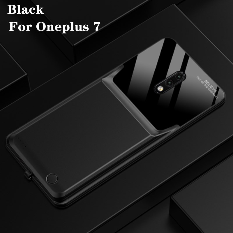 Portable Power Bank Battery Charging Case for OnePlus 7T/7T Pro Battery Case External Battery Charger Cases for OnePlus 7/7 Pro: Black For Oneplus 7