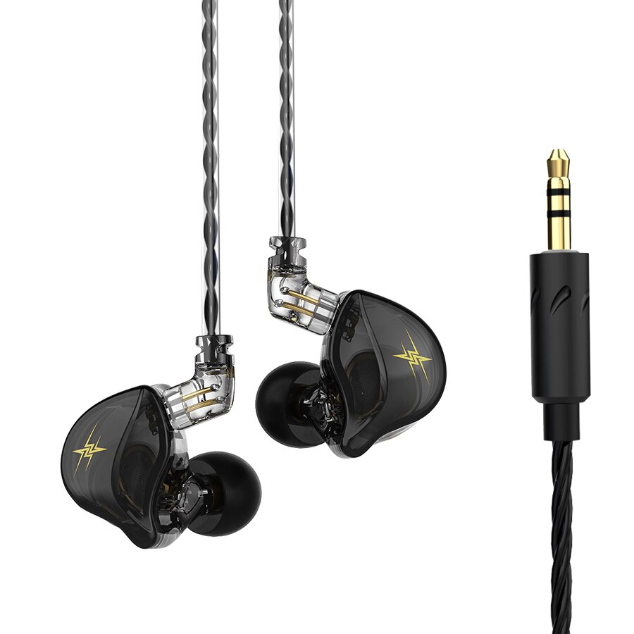 QKZ-auriculares ZXT con controlador Dual HiFi, cascos con cable desmontable con micrófono, reducción de ruido, Monitor de música, EDX: Rojo