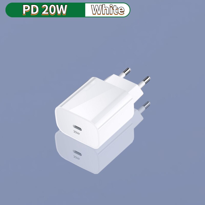 Ładowarka USB typu C 20W PD dla iPhone 12 Pro Max 13 11 XR 8 X XS szybkie ładowanie 3.0 iPad błyskawica kabel telefon szybka ładowarka: EU 20W