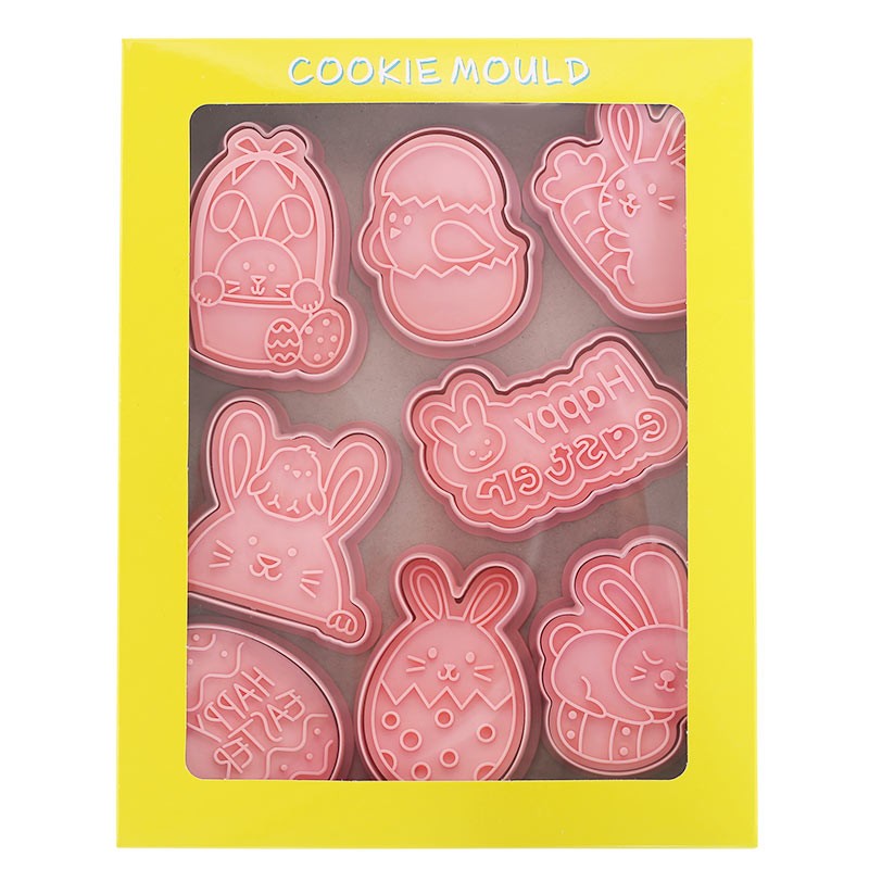 Ostern Kunststoff Cookie Cutter Kaninchen Ei Keks Cutter Glücklich Ostern Dekorationen Für Heimat Hase Ostern Partei Liefert freundlicher: 2
