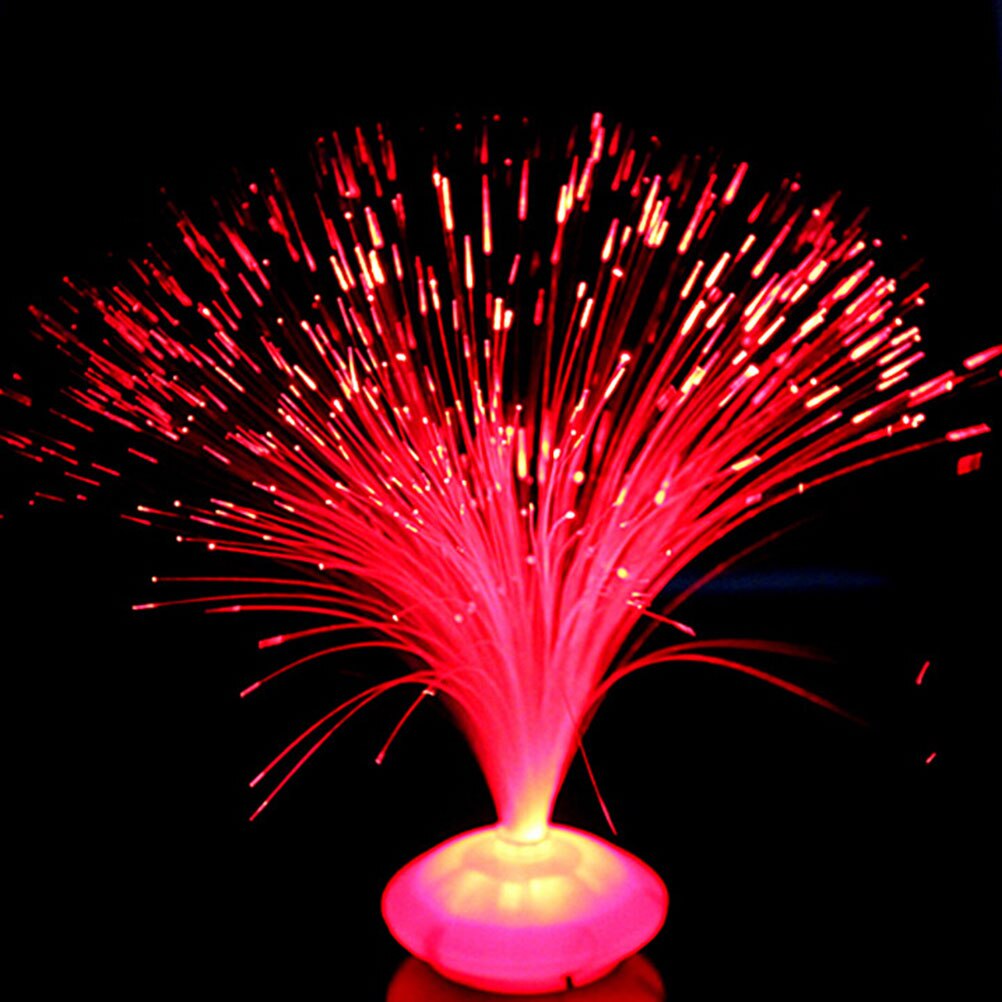 Romantic Color Changing LED Fiber Optic Night Light-Up Toy Lamp Battery Powered Small Light Christmas Party Decor 1Pc