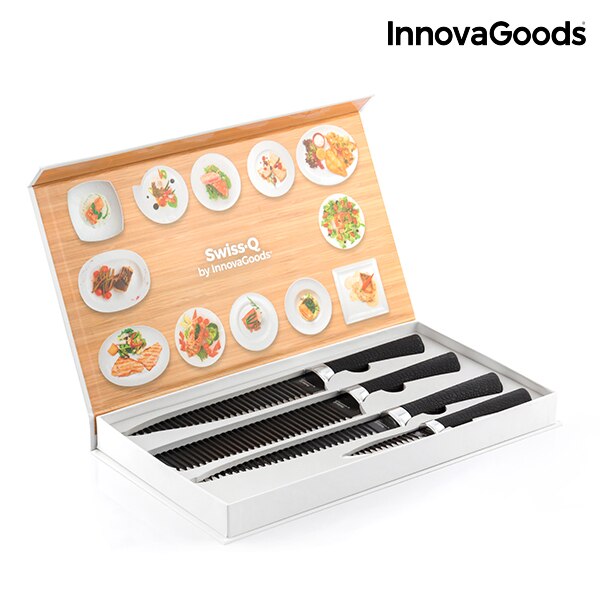 Innovagoods swiss·q namiutsu svart haj kniv set  (4 delar)