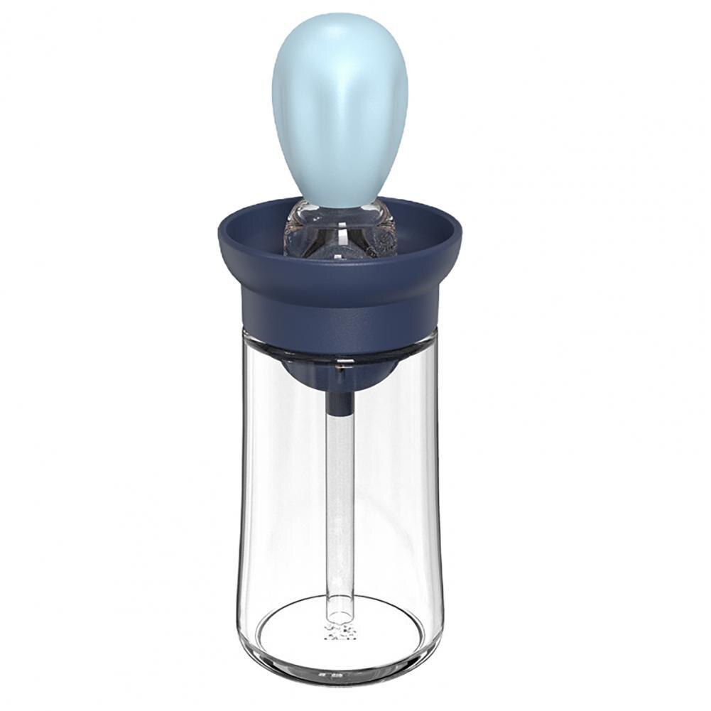 Space-saving Oil Container Bottle Easy to Carry with Silicone Brush Ergonomic Multi-purpose Oil Dispenser Bottle:  Blue