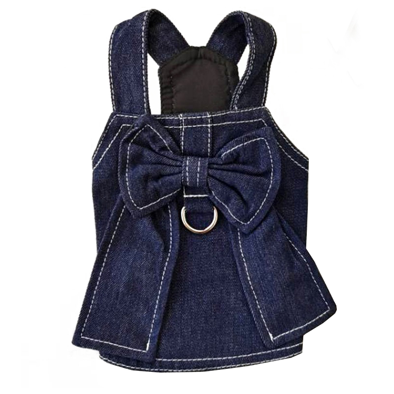 Huisdier Kleding Kleine Hond Jurk Strik Leuke Denim Rok Comfortabele Zachte Handelbaar Jas Mode Mooie Vest Chihuahua Yorkshire: shirt / S