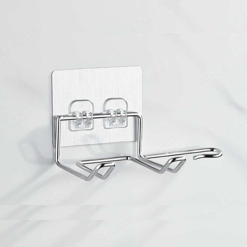 Soporte para secador de pelo, soporte para secador de pelo montado en la pared, accesorios de baño, estante de almacenamiento autoadhesivo para el hogar, accesorios de baño: Verde
