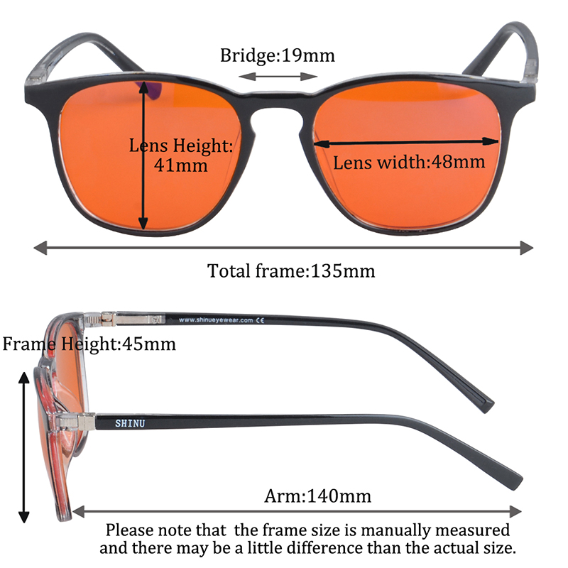 SHINU lunettes bloquant la lumière bleue hommes lunettes de jeu sur ordinateur rouge Orange jaune clair anti lumière bleue lentilles Tr90 monture pour hommes