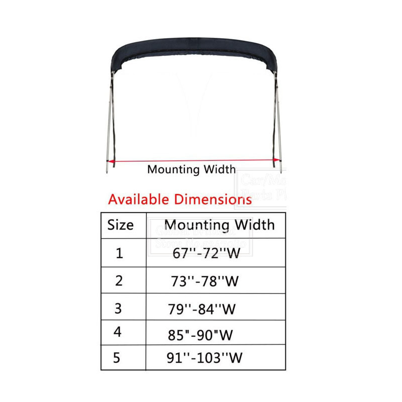 Wasserdichte 600D 3/4 Bogen Bimini Top Boot Abdeckung Kein Rahmen Yacht Boot Abdeckung Mit Reißverschluss Anti UV Staubdicht Abdeckung Marine Zubehör