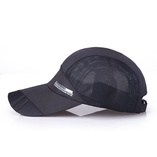 2019 moda verão boné de beisebol masculino respirável pára-sol bonés unissex ajustável esporte chapéus masculinos bonés de tênis feminino chapéus 8 cores: Black