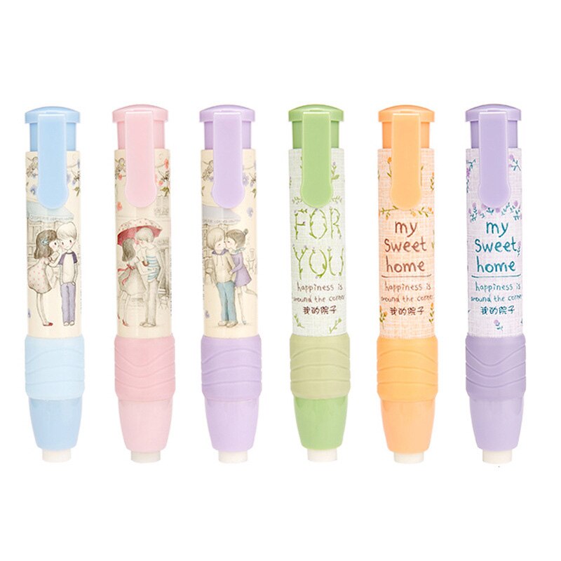 Słodka miłość seria mechaniczna gumka dzieci kreatywna gumka robić mazania jako szkolne materiały korekcyjne