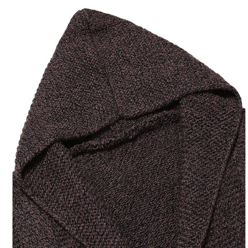 Men's Cotton Hooded Vest Solid Slim Fit Sleeveless Autumn Spring Warm Long Clothes Knitted Wool Sweaters Casual Male Jackets