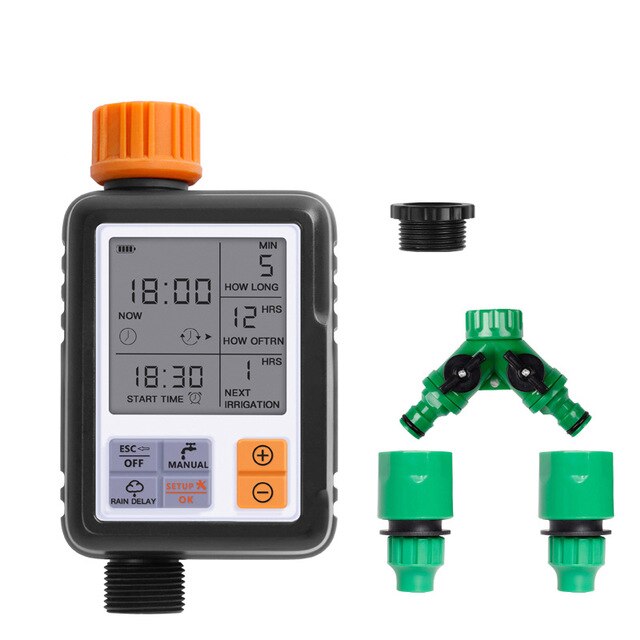 Micro Drip Irrigation System Garden Watering System Adjustable Drippers DIY Kit Irrigation System: Y Timer