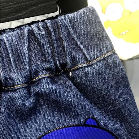 Märkesjeans vår och höst barnpojkar jeans baby elastiska byxor 2-7 år gamla barn