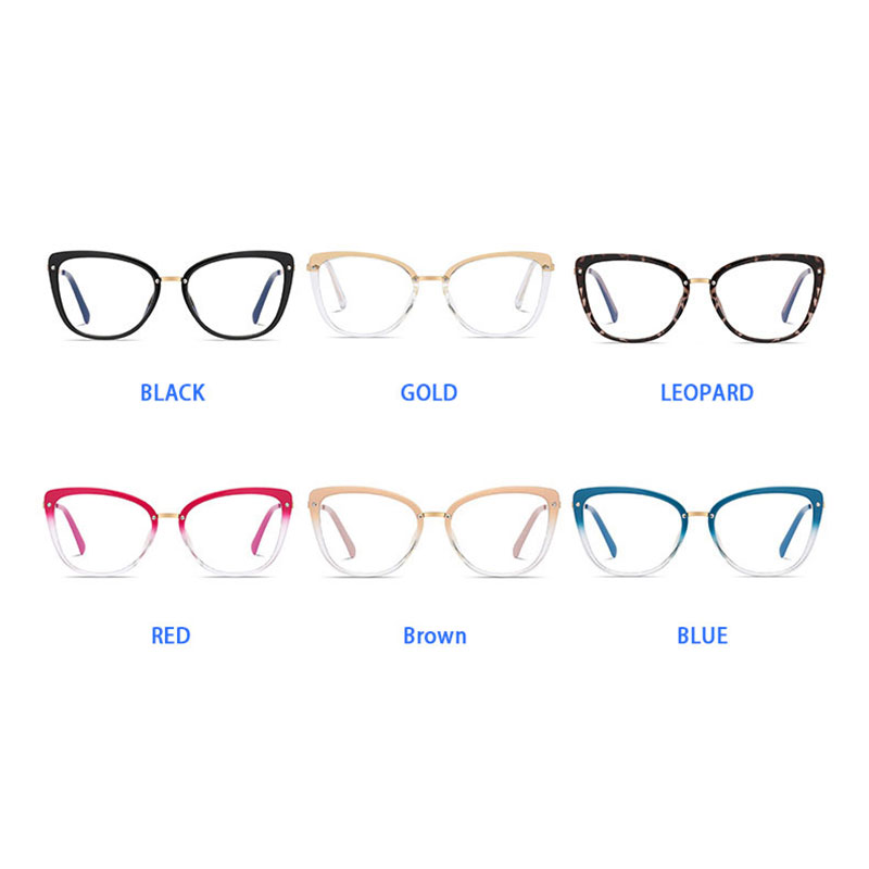 Women Gradient Color Women Stylish Glasses Frame with Flexible Spring Hinges Optical Prescription Eyewear Spectacles