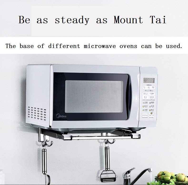Microwave oven shelf Wall mounted bracket 304 stainless steel kitchen bracket Storage rack Wall hanger Oven