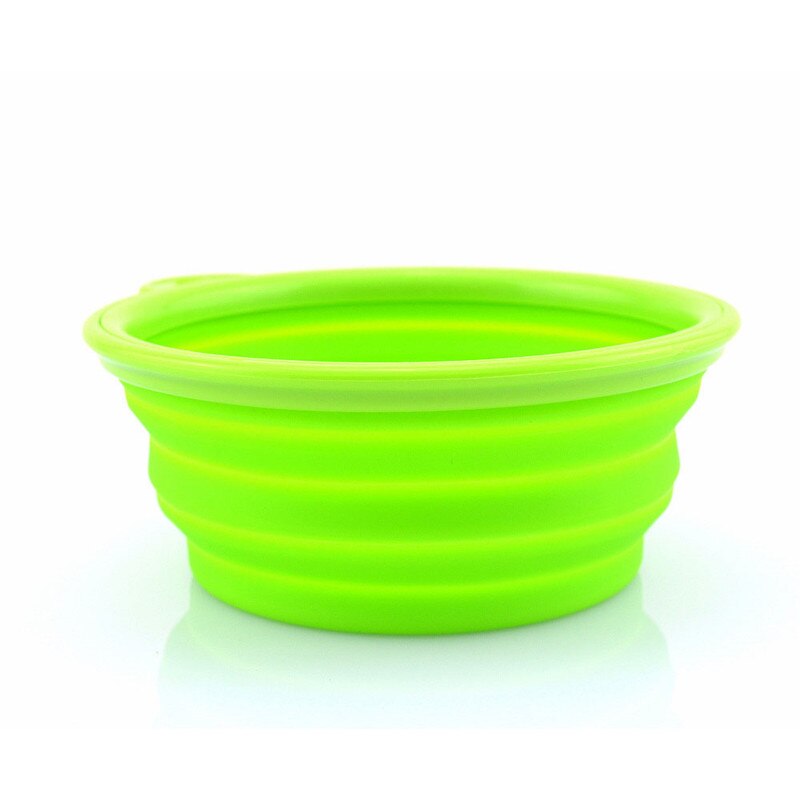 Cuenco plegable para perro y gato, contenedor de comida para mascotas, plato de agua, alimentador portátil para perros y gatos: Green