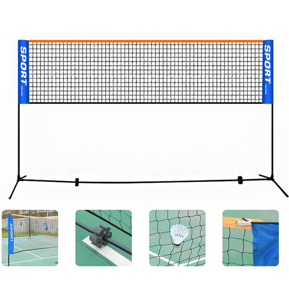 Portable Adjustable Badminton Net Rack Set Multi-function Volleyball Net Bracket Extending Net Rack with Folding Steel Pipe