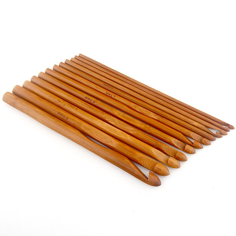 12 Size MXZ5 Bamboe Haaknaalden Breinaalden 3-10Mm Trui Verkoolde Breinaalden 12 Stks/set