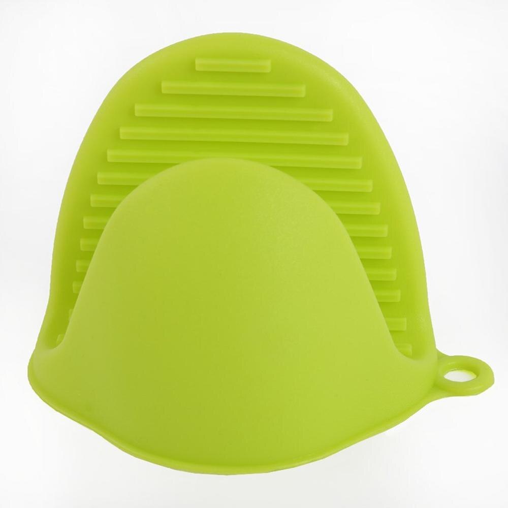 Silicone Anti-Brandwonden Oven Handschoenen Wanten Pannenlap Keuken Bbq Handschoenen Lade Pot Schotel Kom Houder Oven Handschoen Hand Clip: Groen
