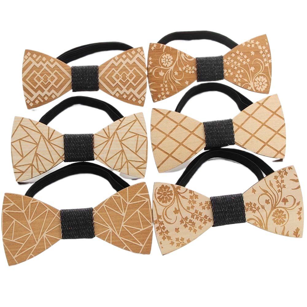 Pajarita de madera Vintage para hombre, corbatas de madera Retro talladas con agujeros, correa ajustable, pajarita de madera, Corbatas