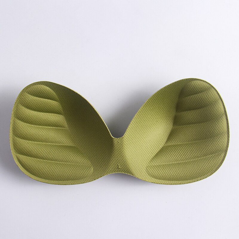 Body-fit kvinder badedragt pad indsæt bryst bh forstærker push up bikini polstret indsatser bryst usynlig pad tilbehør: Grøn
