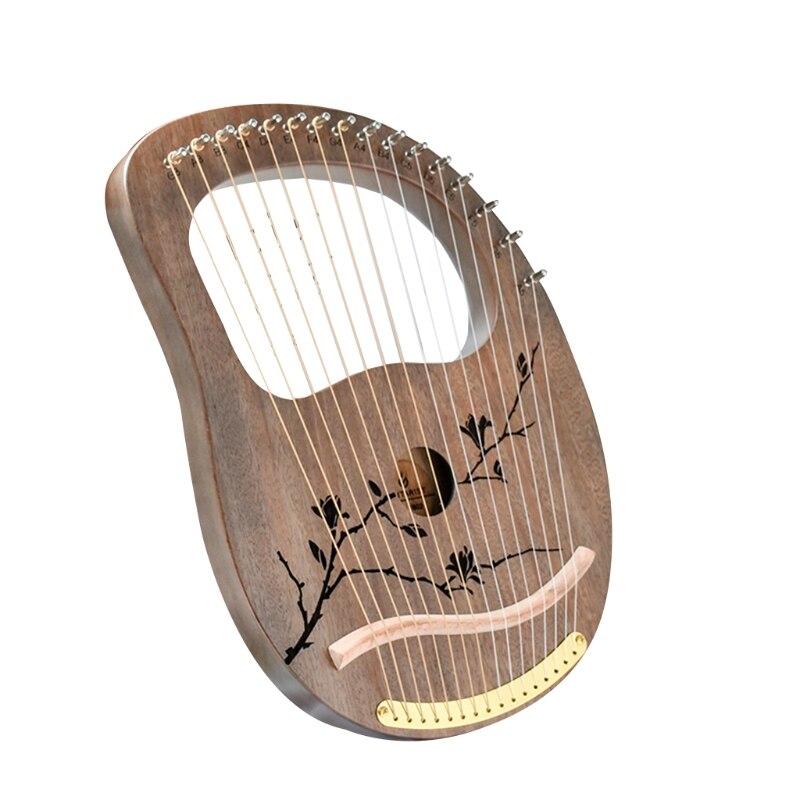 16 Metal Strings Handheld Lyre Harp Mahogany Body Classical Musical Instrument: H