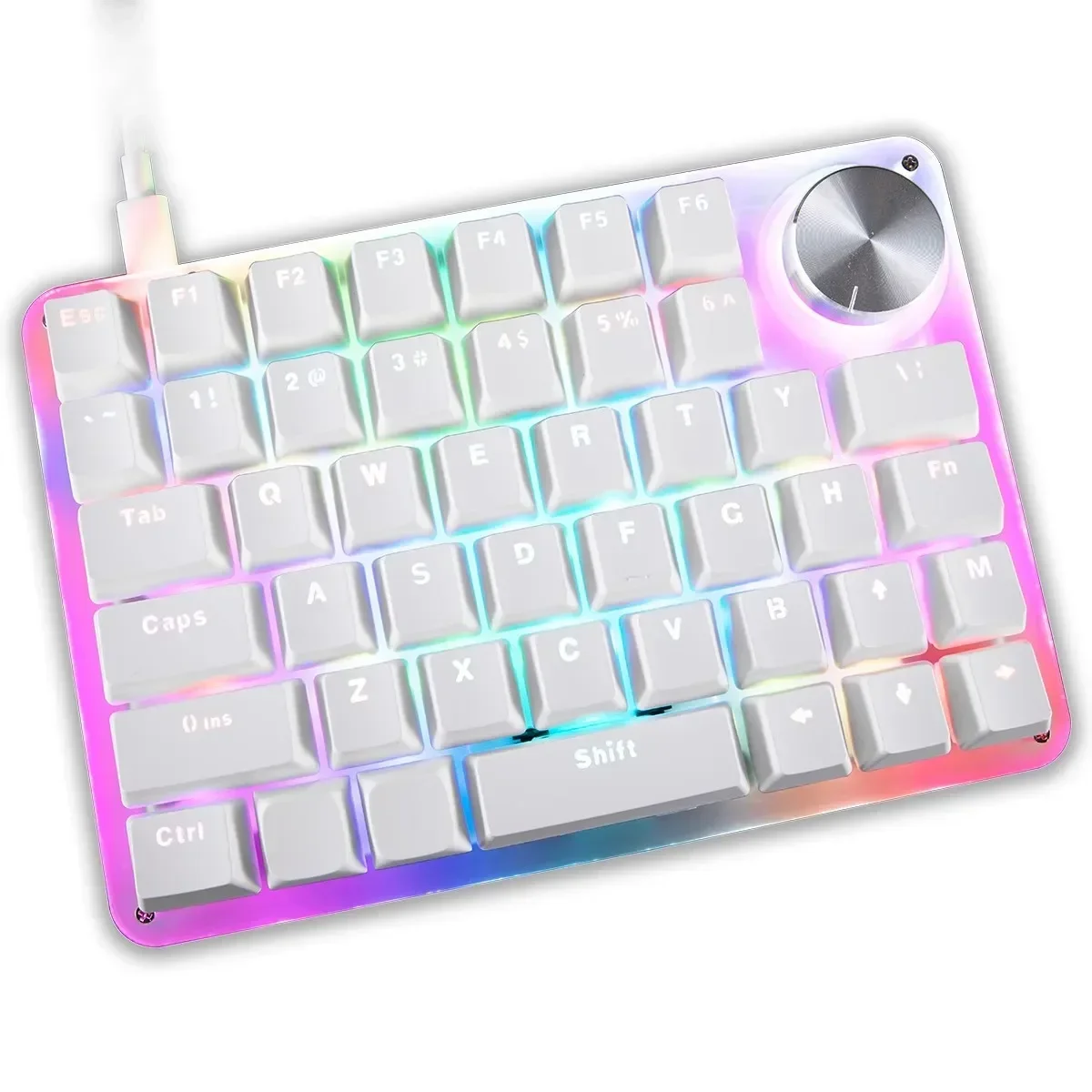 Mini teclado mecánico G50 Mk45, perilla de teclado numérico RGB, teclado de programación Macro, accesorios ergonómicos, de dibujo, de oficina: Marrón / INTERRUPTOR NEGRO