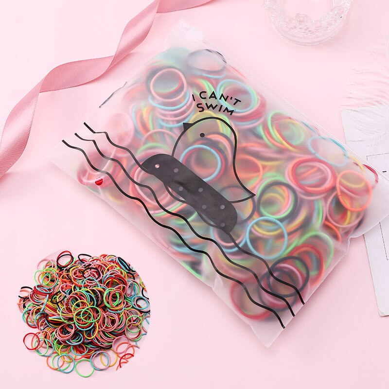 100 sztuk/worek dziewczyny akcesoria do włosów opaski gumowe elastyczne gumki do włosów Gum dla kucyk Holder Scrunchie pałąk akcesoria do włosów