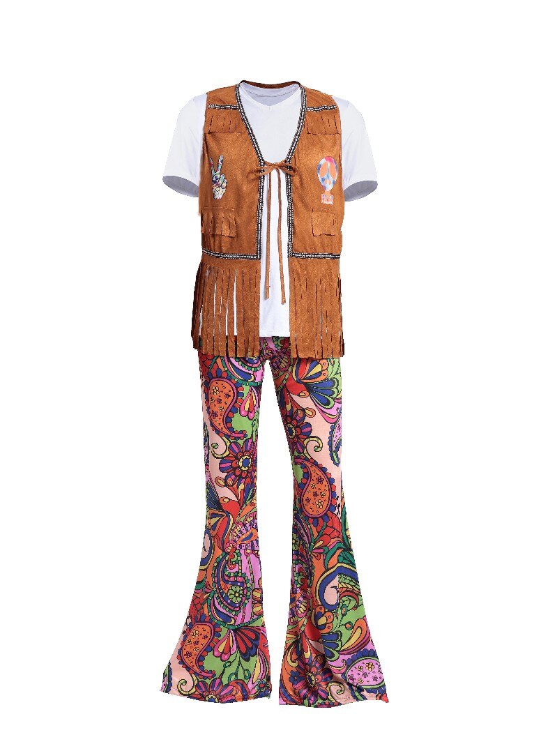 Herr kvinnor tofsar hippie kostymer vintage 60s 70 & #39 ;s indiska halloween kostymer dansföreställning