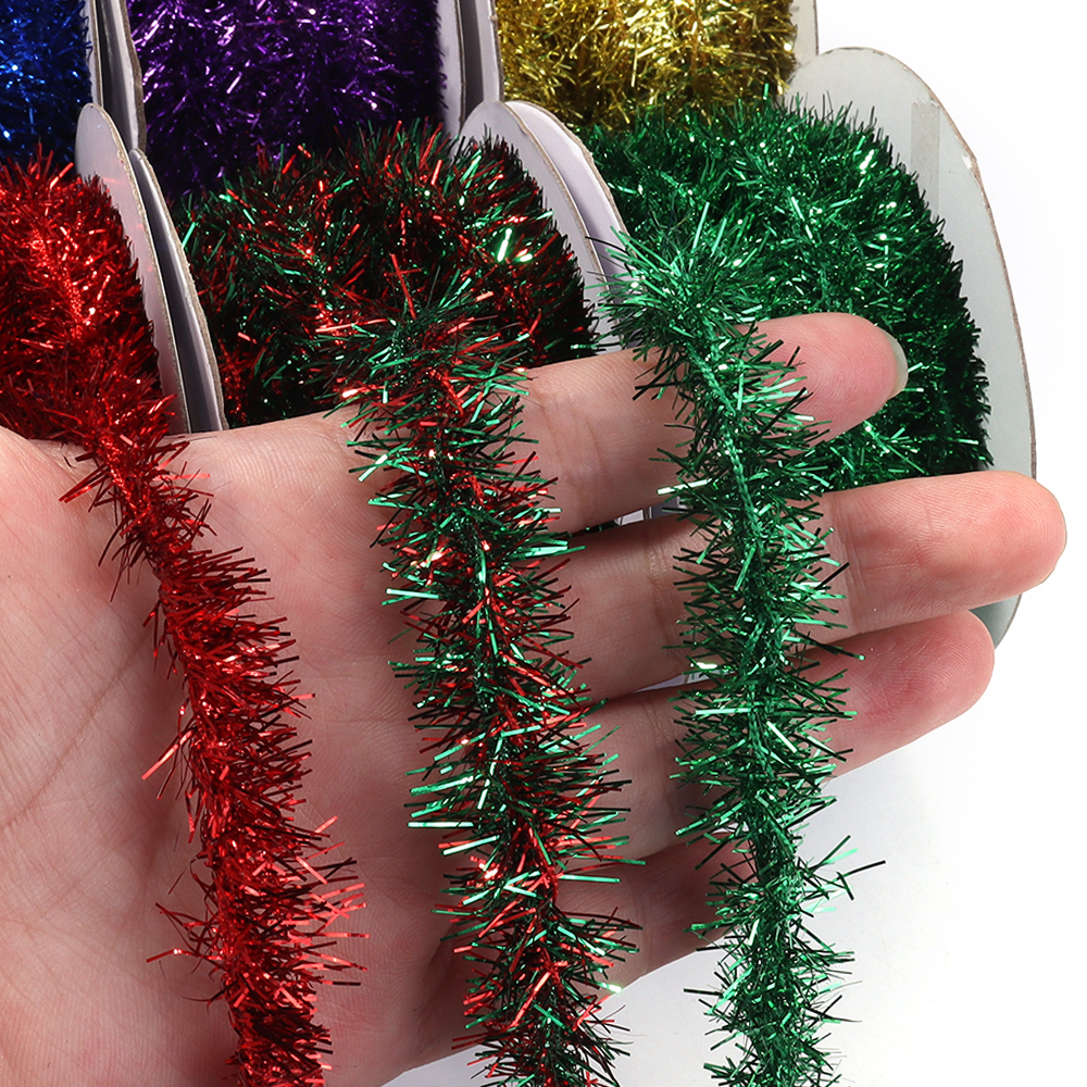 10 Meter Weihnachten Band Girlande Stock Folie Lametta funkeln metallisch Weihnachten Baum Verpackung Bänder Ornamente DIY Neue Jahr Party Dekor
