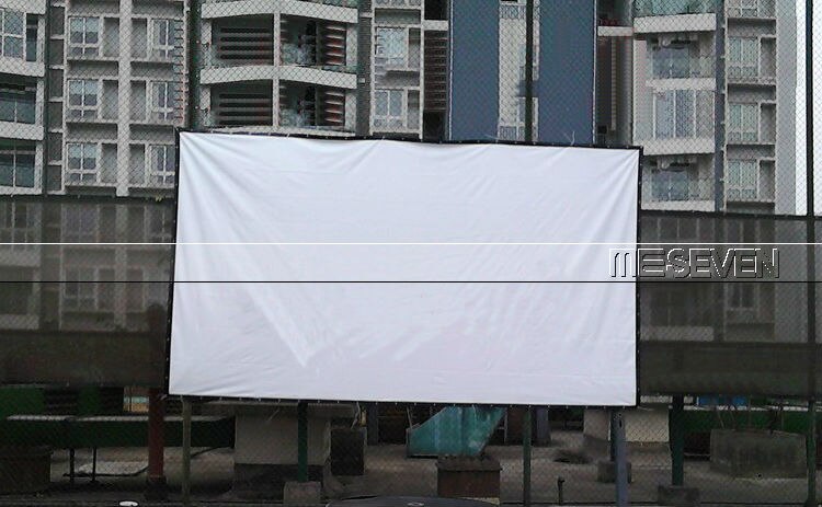 150 tommer bærbar projektionsskærm med hvidt lærred 16:9 foldbar projektorskærm til udendørs og hjemmebiograffilm