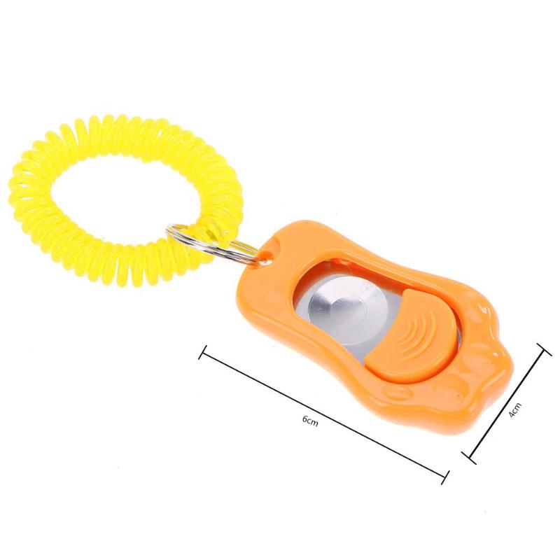 Remote Portable Animal Dog Button Clicker Sound Pet Trainer Wrist Band Accessory Lightness Portability Convenient Carrier: Orange