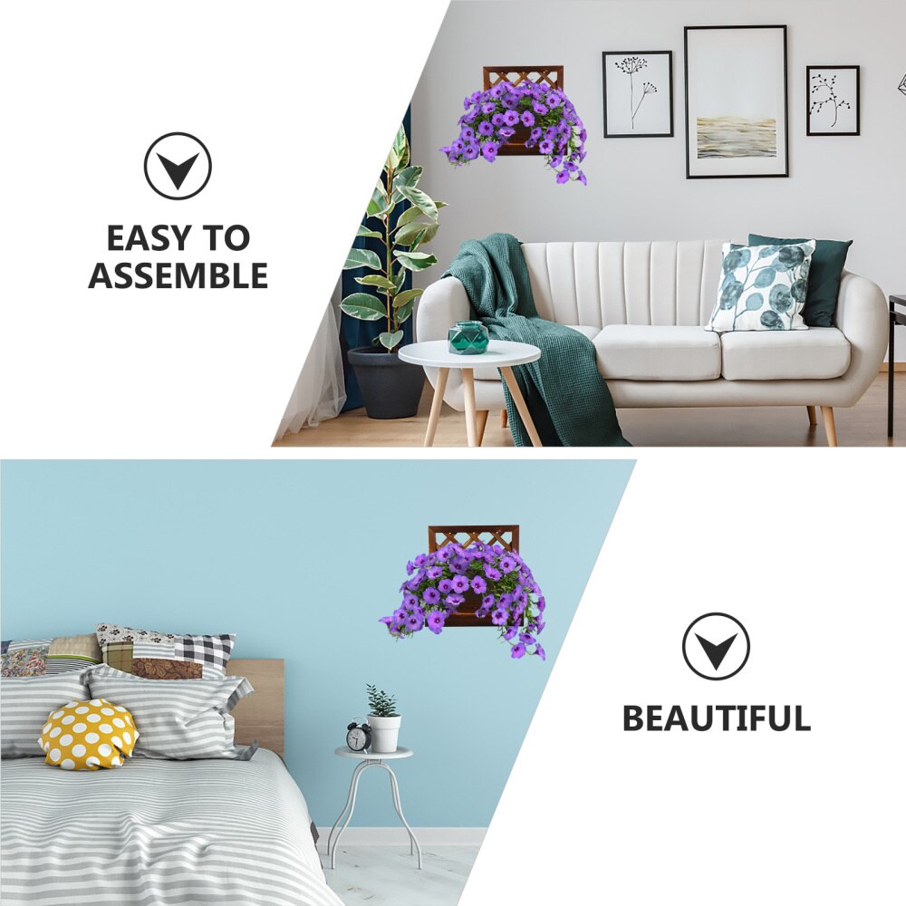 1 Set Wall Hanging Planter Balcony Outdoor Living Room Indoor Wooden Planter Planting Pot