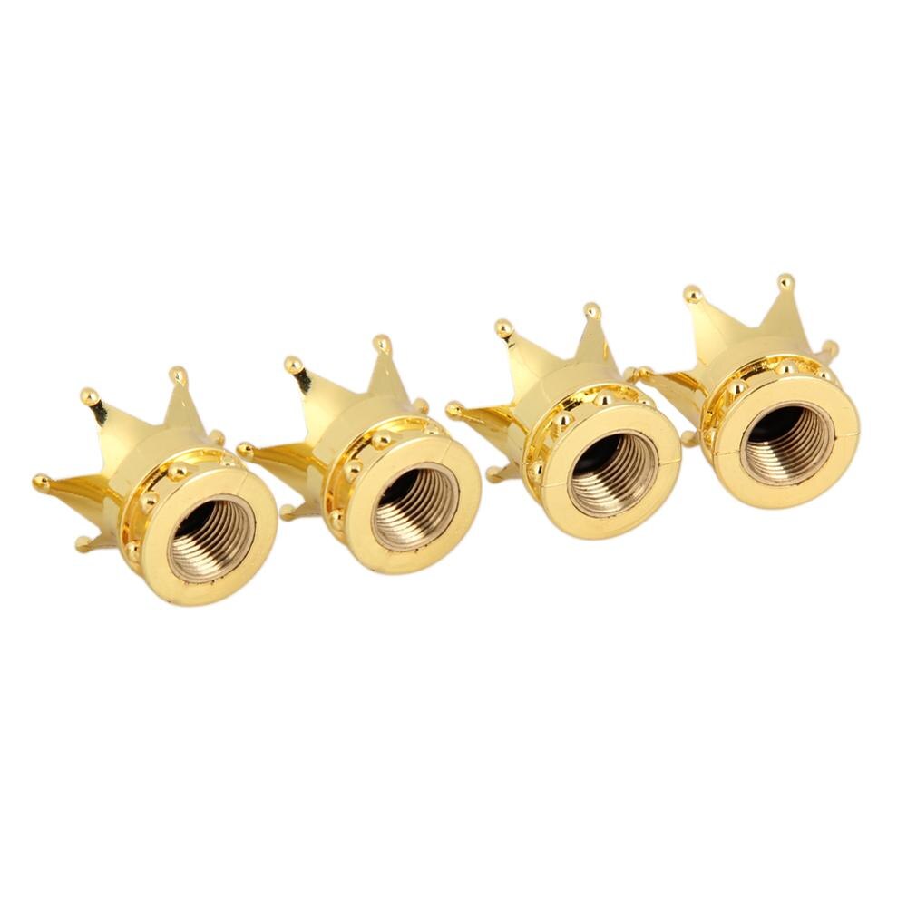 4 Stks/partij Fiets Ventieldopjes Universele Stofdicht Gold Crown Tyre Wheel Stem Air Ventieldopjes Ventiel Auto Truck fiets