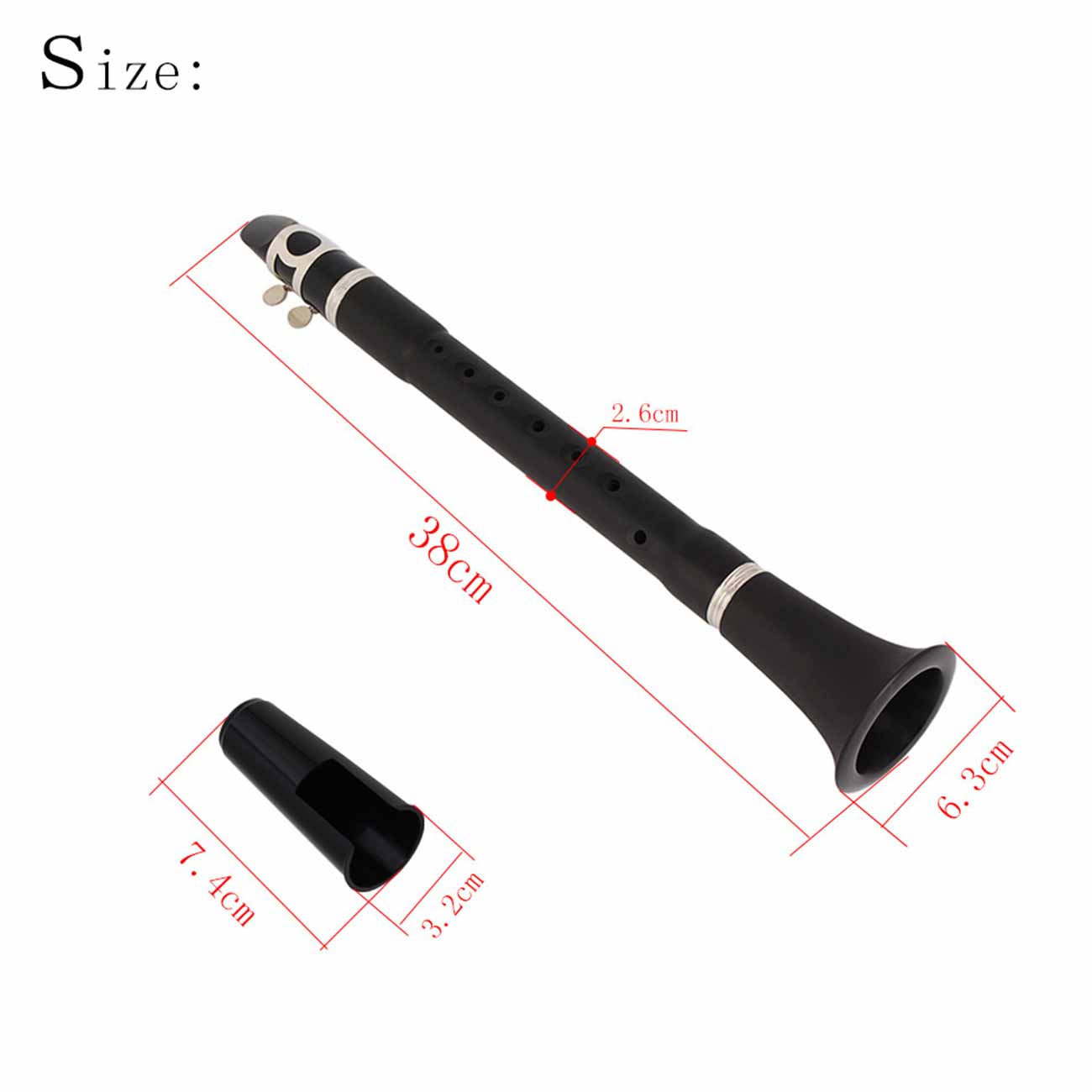 Du80 Keyless Clarinet B Flat Performance Woodwind Musical Instrument for Beginner Clarinet