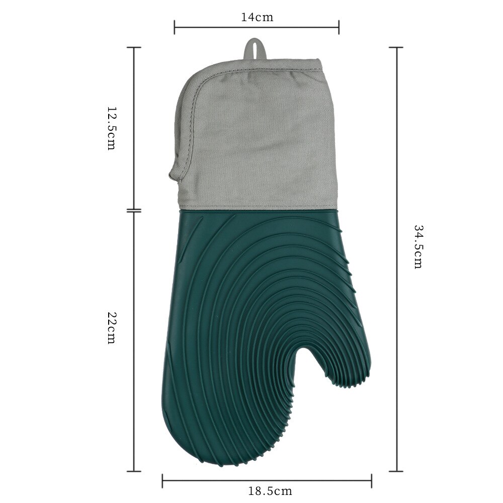 Insulation Gloves, Microwave Oven Silicone Kitchen Anti-scalding Gloves, Thick Cotton Non-slip Waterproof Oven Gloves: Orange