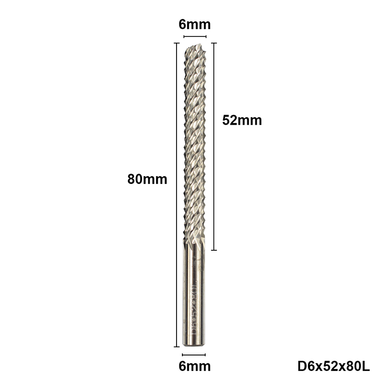 1pc 4/6mm CNC Router Bit For Engraving Machine Corn Milling Cutter Tungsten Carbide PCB End Mill: D6x52x80L