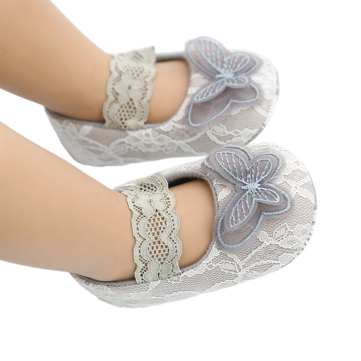 Vlinder babymeisjes prinsessenjurk schoenen zachte zool schattige vlinder wieg schoenen antislip peuter eerste loopschoenen