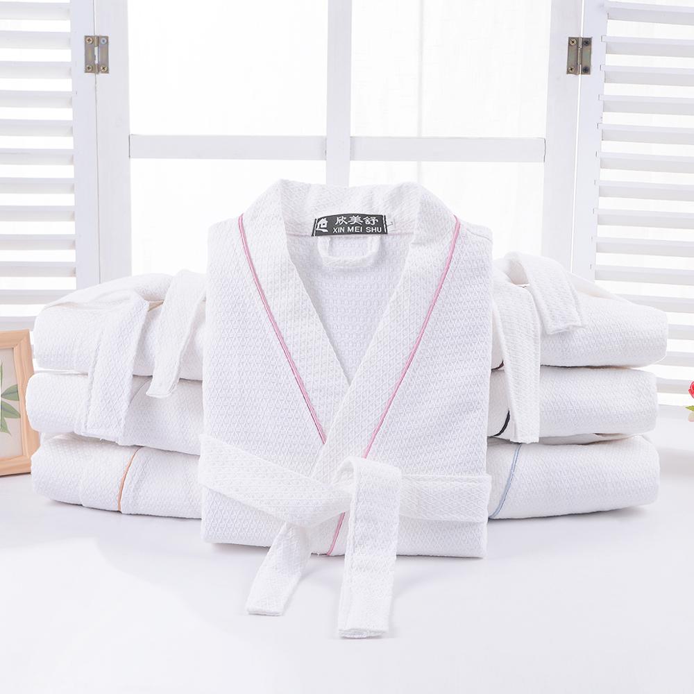 Elskere vaffel badekåpe kimono kappe menn sommer badekåpe suge svette herre morgenkåpe herre lounge robes tynt nattøy